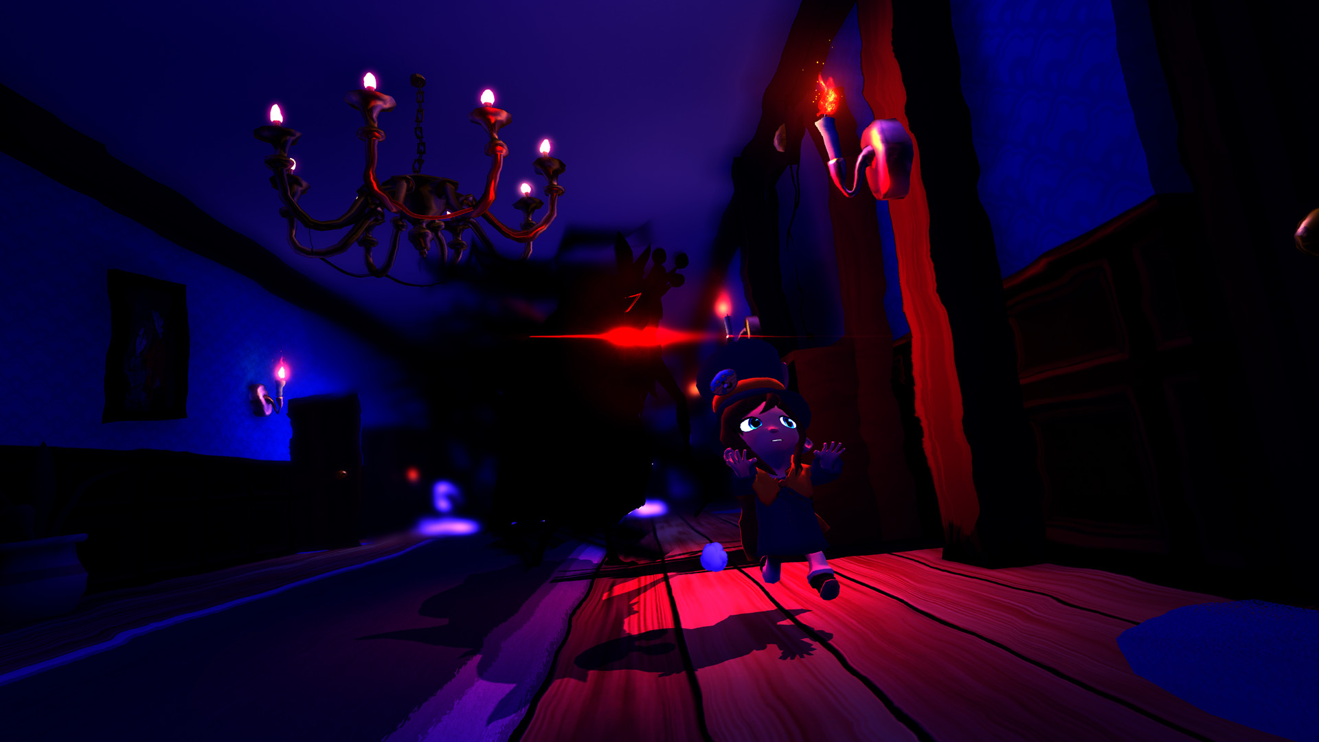 Hat Kid moves through the ominous Subcon Forest.