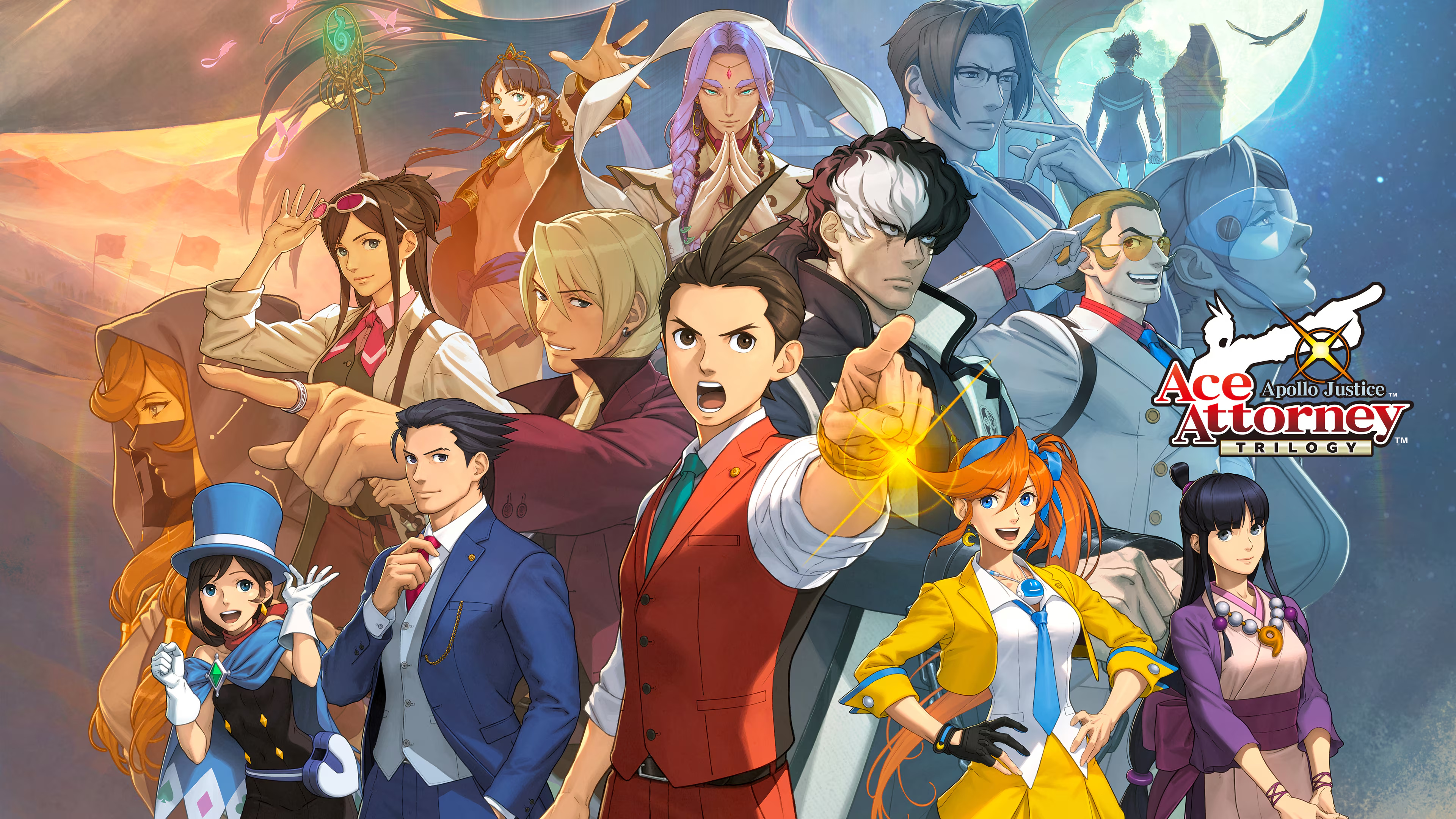Apollo, Phoenix, Athena and other trilogy characters surround the title logo.