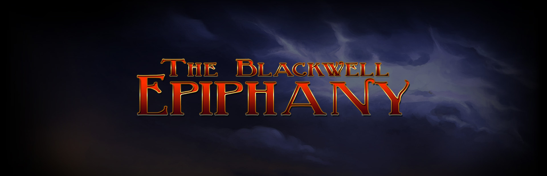 Official Steam title art sets the Blackwell Epiphany logo against a stormy night sky.
