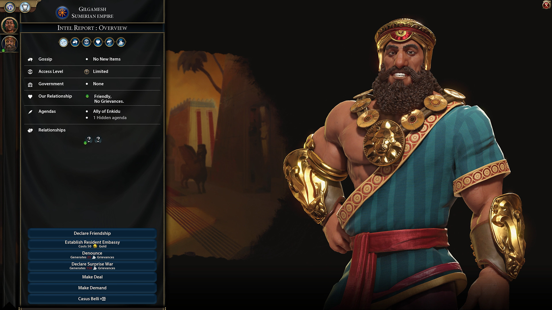 A leader appears beside the diplomacy interface.