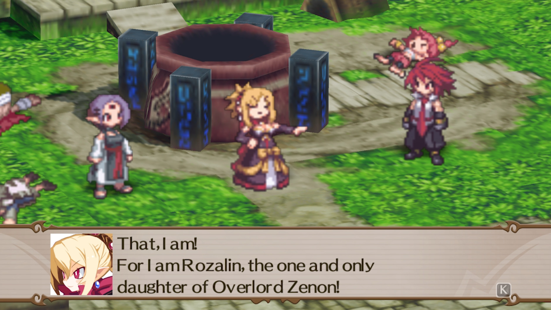 Rozalin introduces herself during a story conversation.