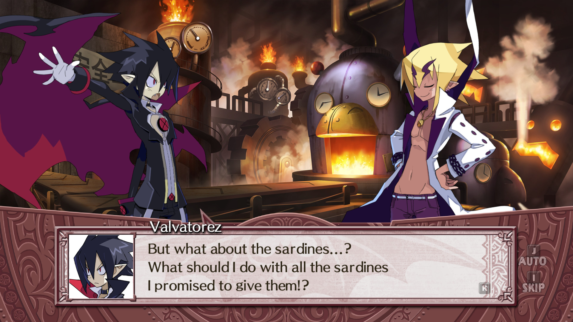 Valvatorez speaks in a Hades scene with Fenrich beside him.