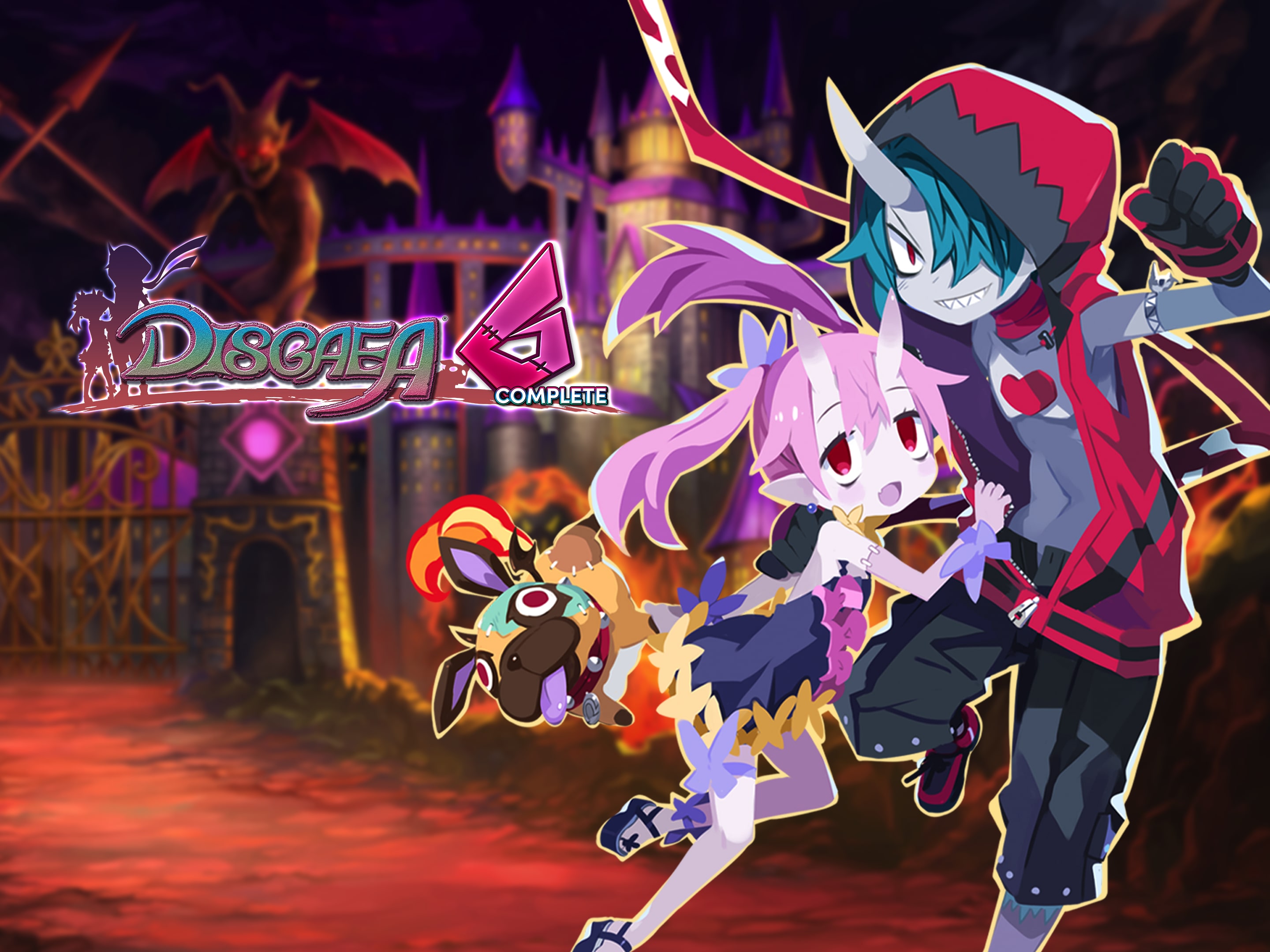 Zed and other characters appear beside the Disgaea 6 Complete logo.