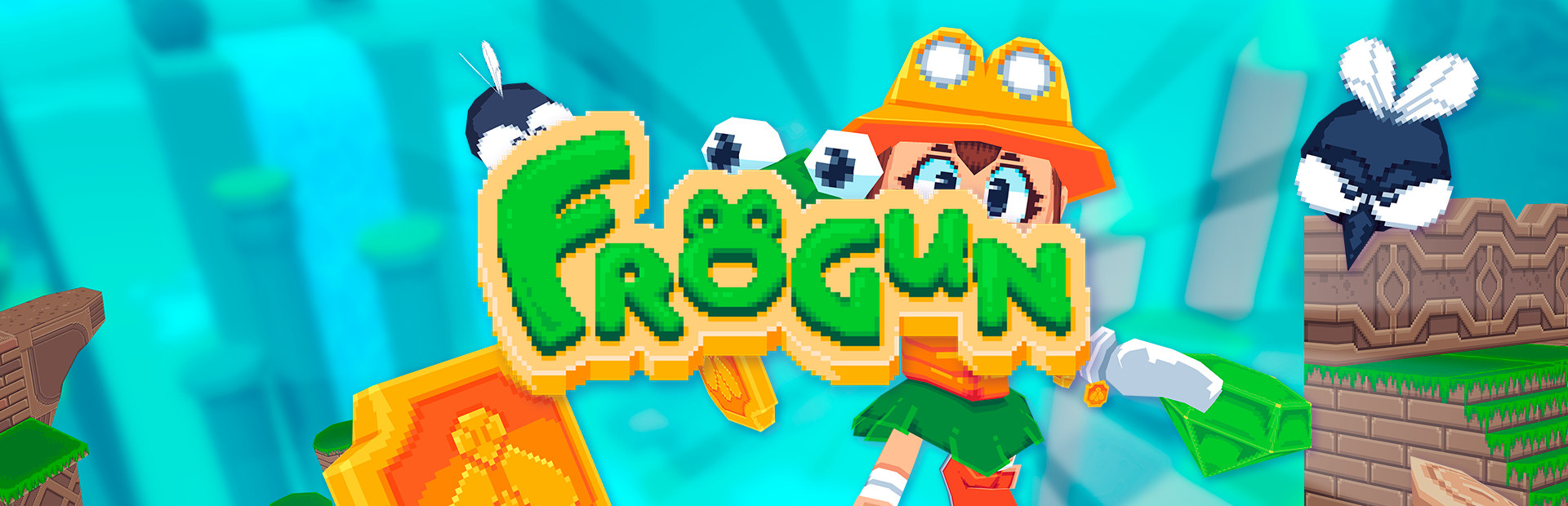 Official Steam library artwork places the Frogun title beside Renata and her frog-shaped tool.