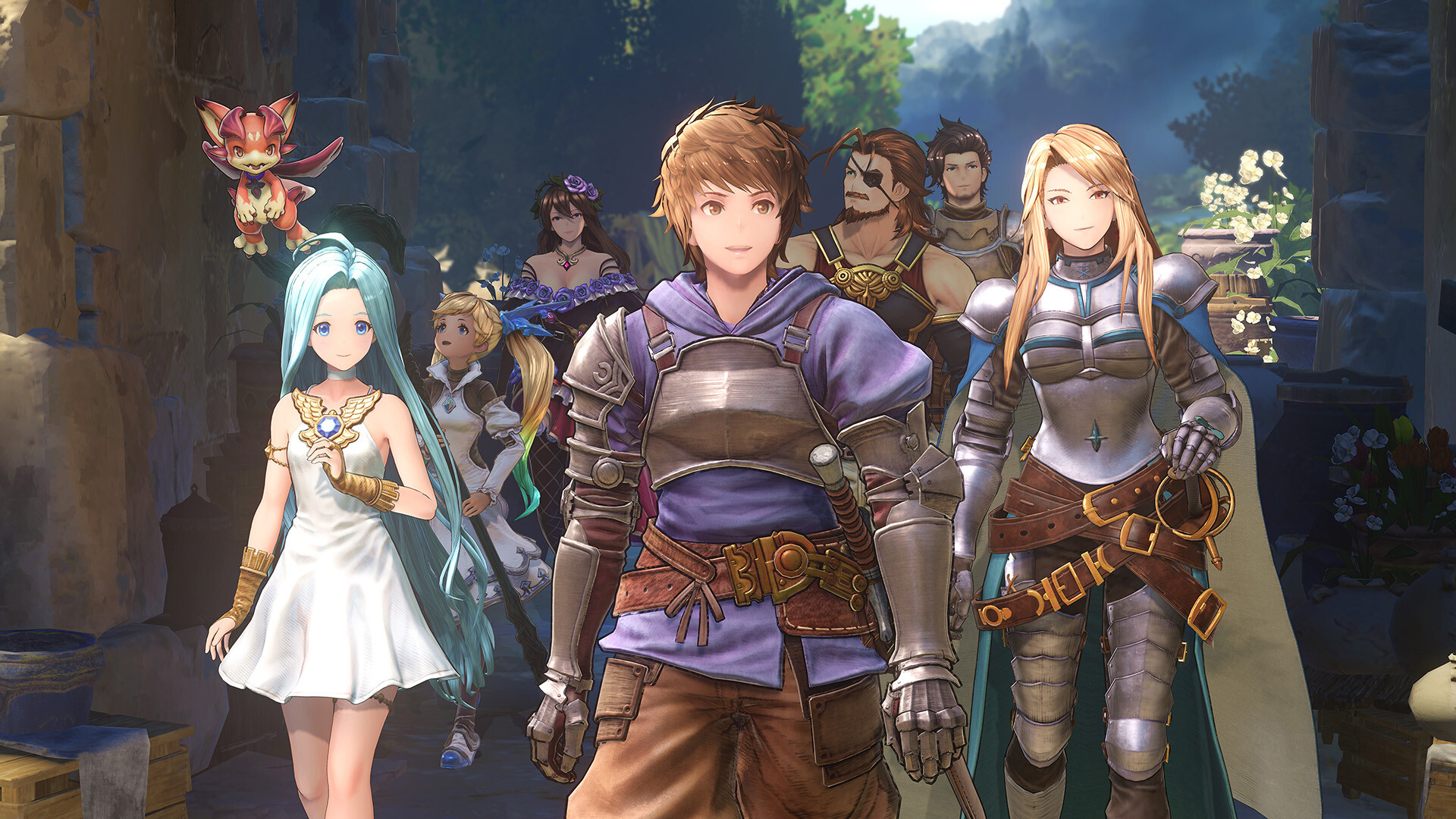 The adventuring party gathers together in a stone passage.