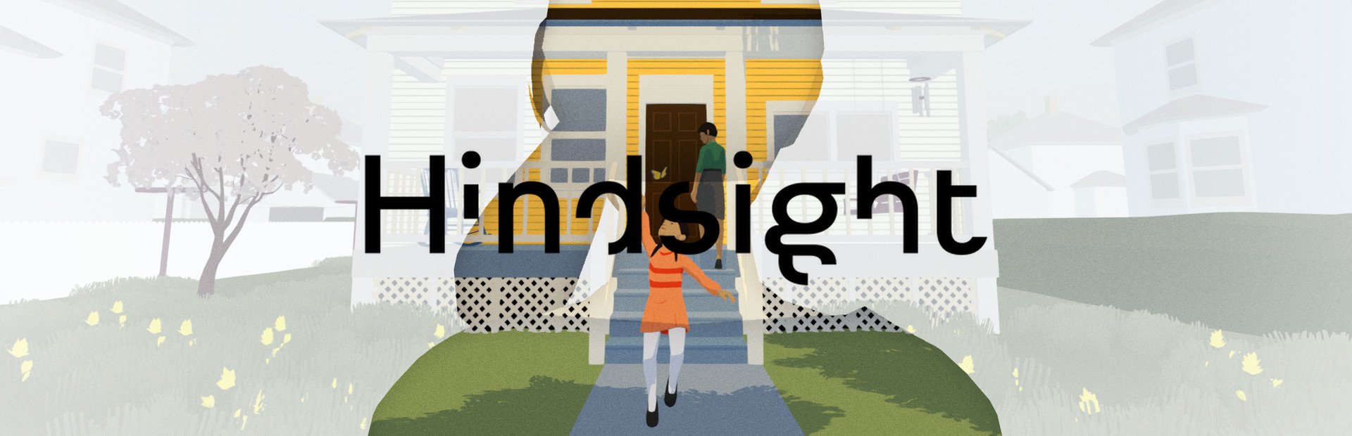 Official Steam library artwork places the Hindsight title over a house and overlapping memory imagery.
