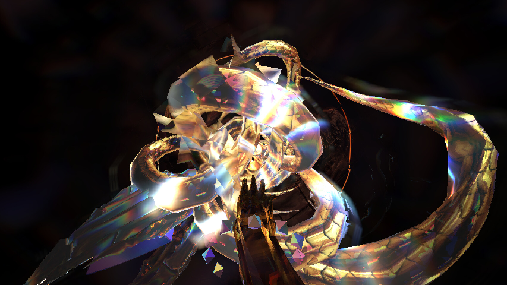 The player attacks a glowing skeletal demon.