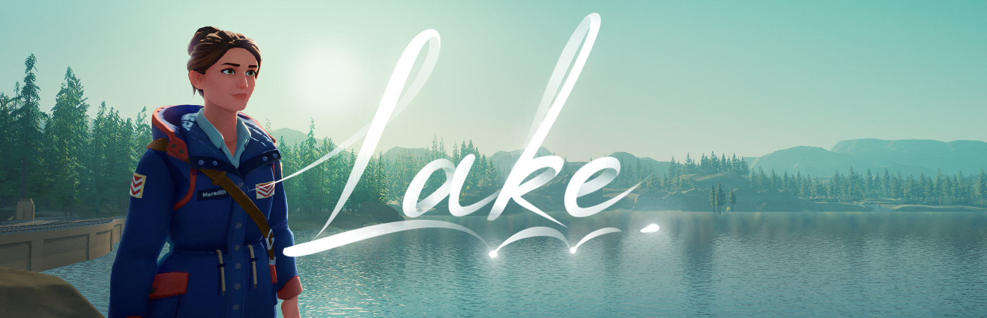 Official Steam library artwork shows Meredith in postal uniform beside the Lake title and a wooded shoreline.