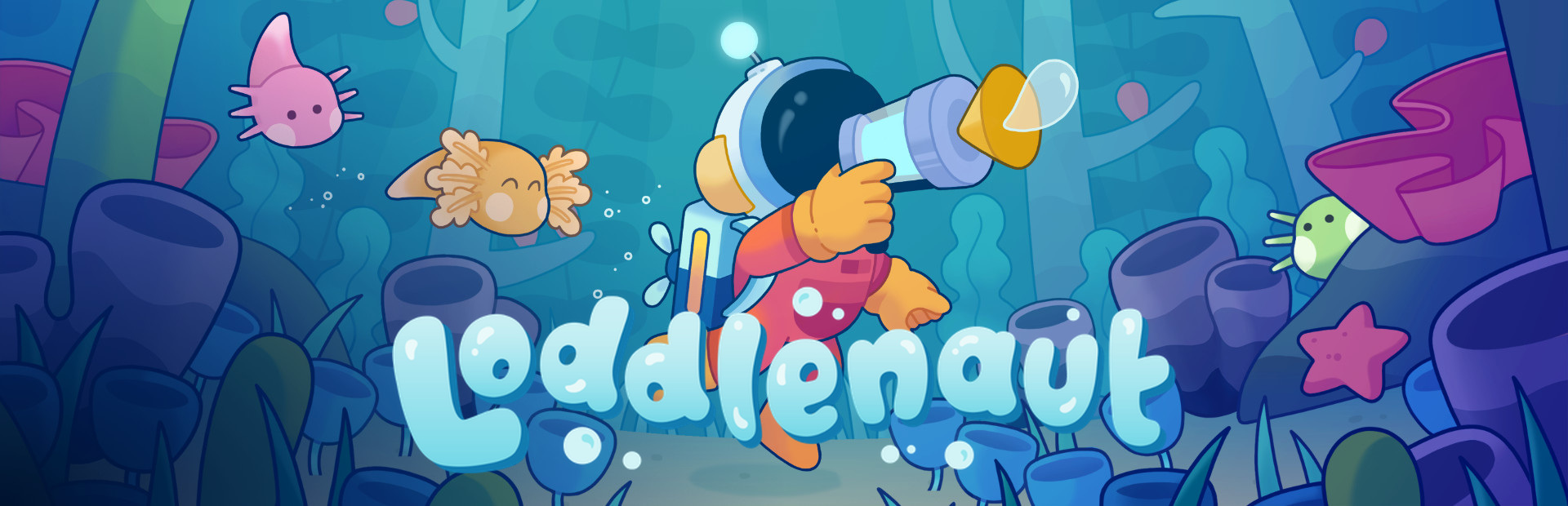 Official Steam library artwork shows the underwater custodian and alien loddles around the Loddlenaut title.