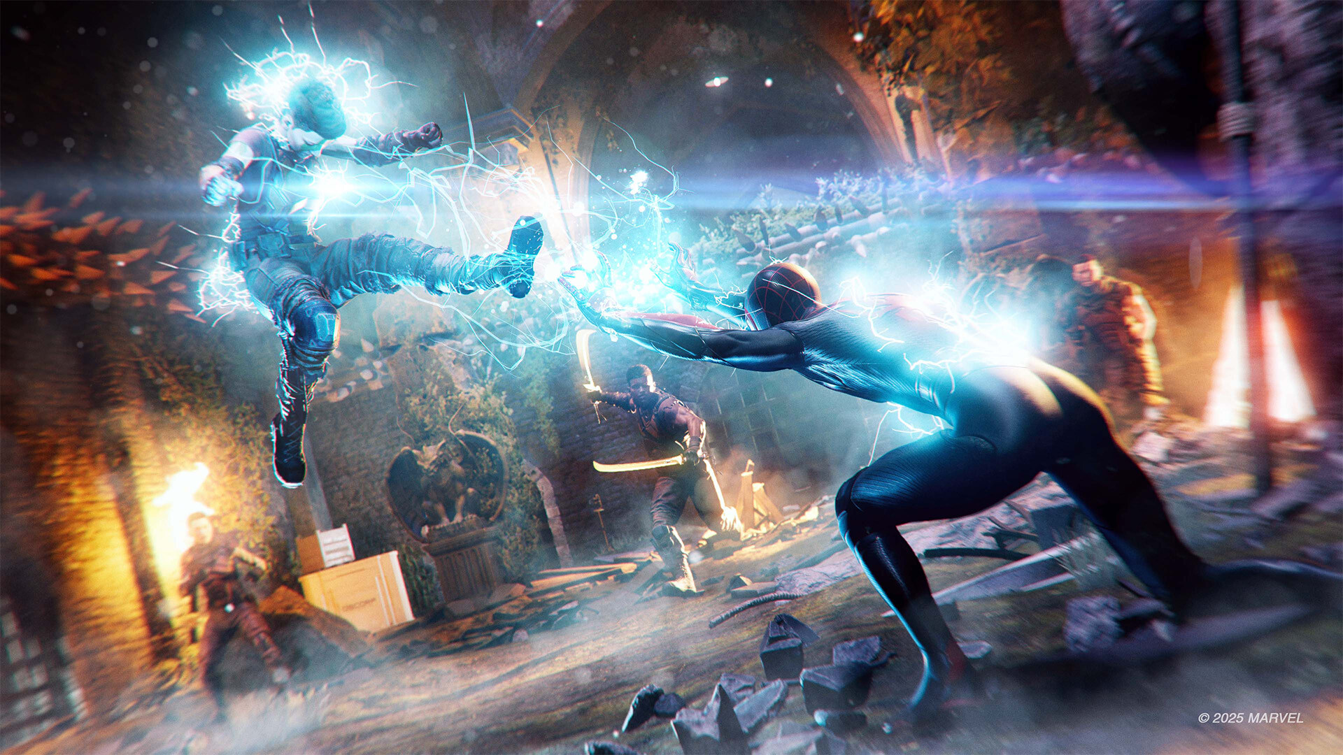 Miles unleashes a bio-electric attack during a fight.