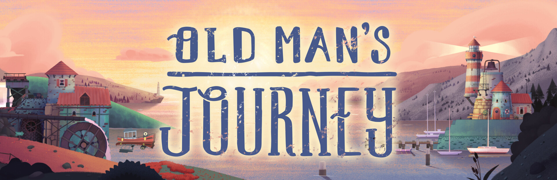 Official Steam library artwork sets the Old Man’s Journey title over a painted landscape.