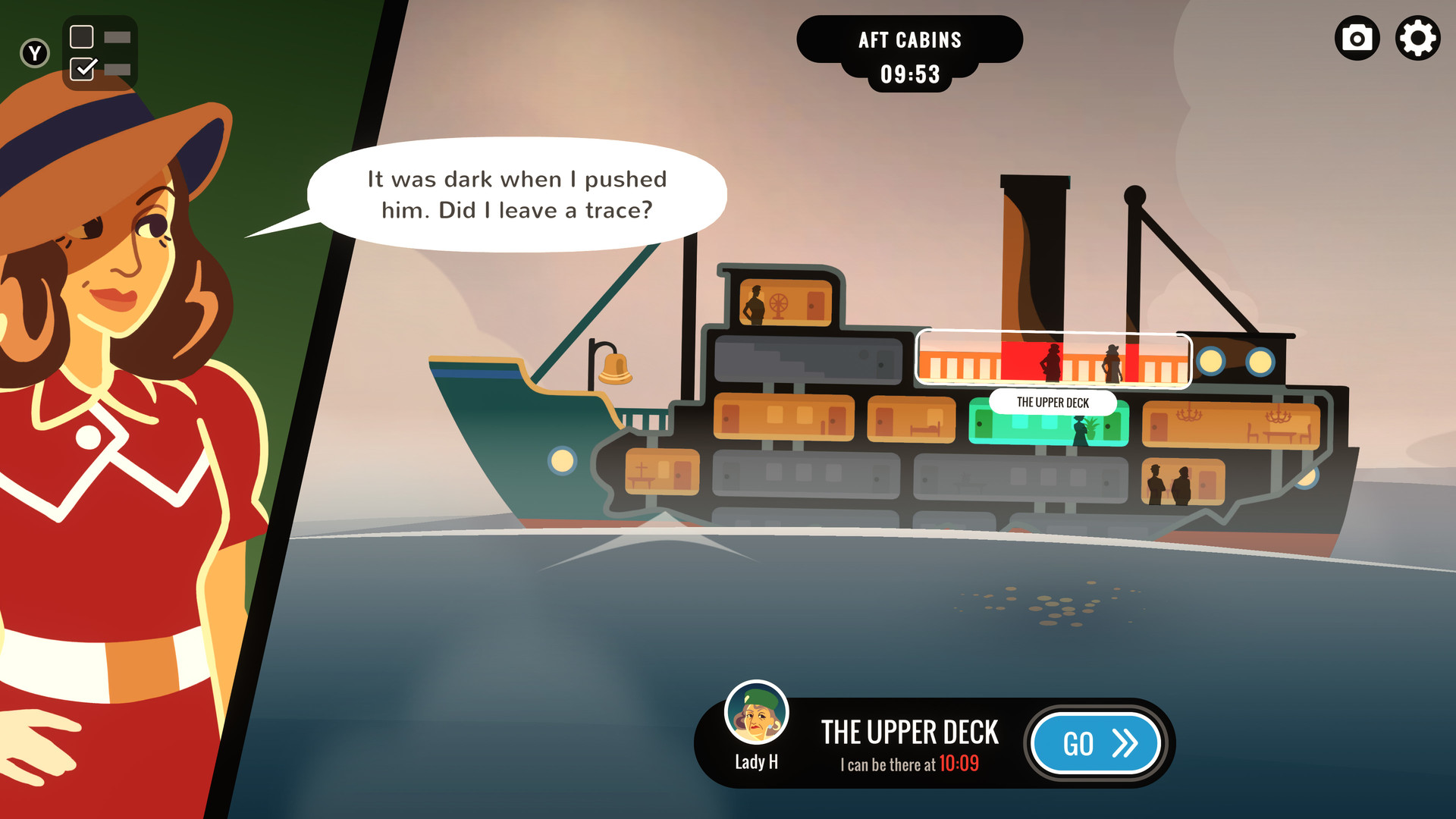 Veronica studies the ship while considering evidence left behind.