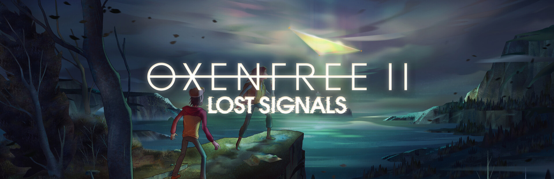 Official Steam library artwork places two characters above a coastal headland beneath the OXENFREE II title.