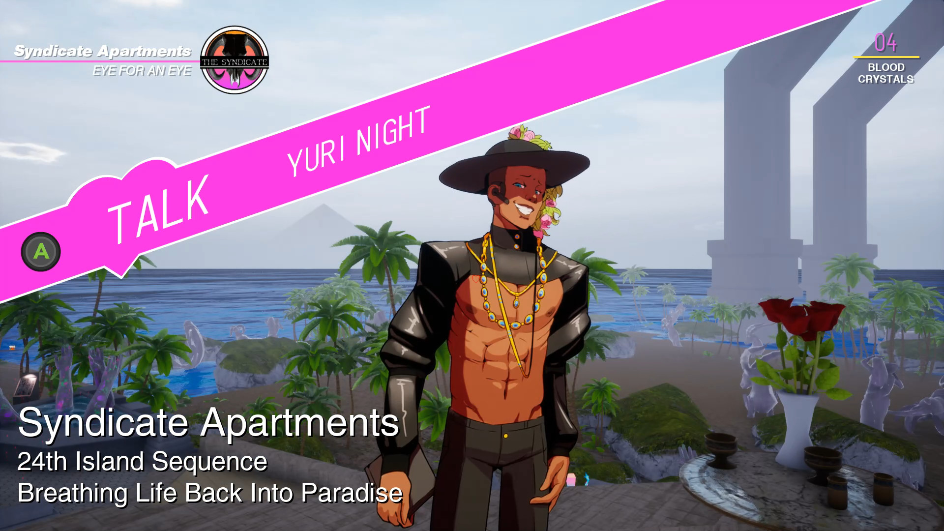 The investigation interface offers a conversation with Yuri Night.