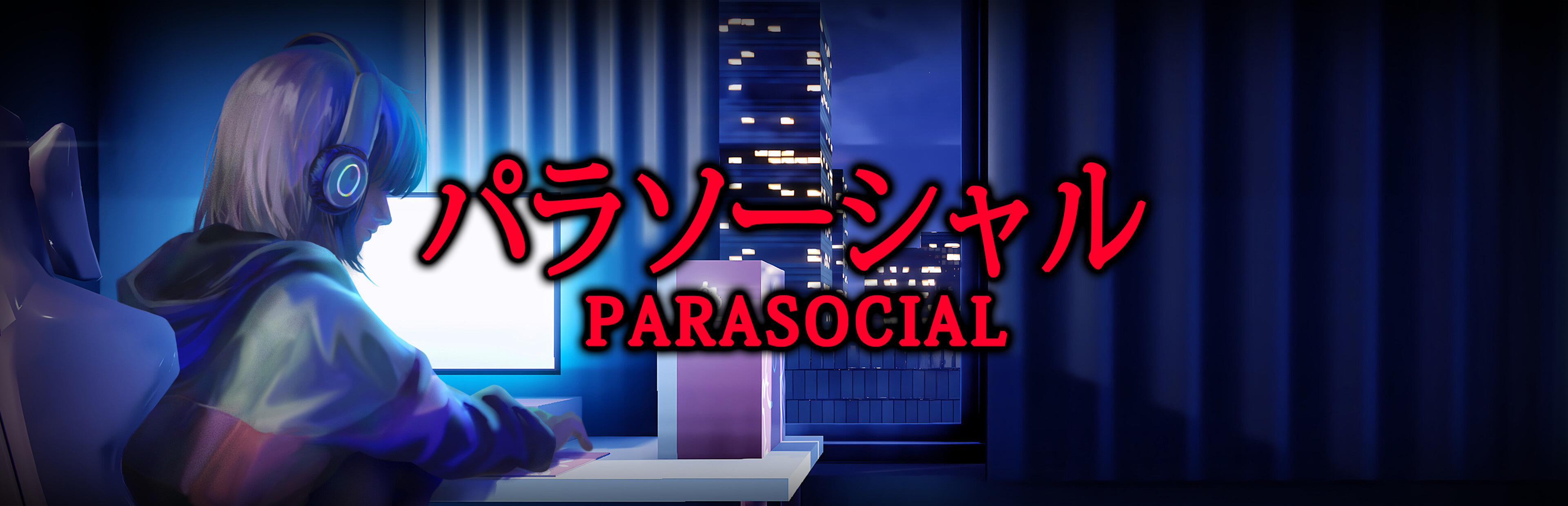 Official Steam library artwork shows a headset-wearing streamer at a computer beneath the Parasocial title.