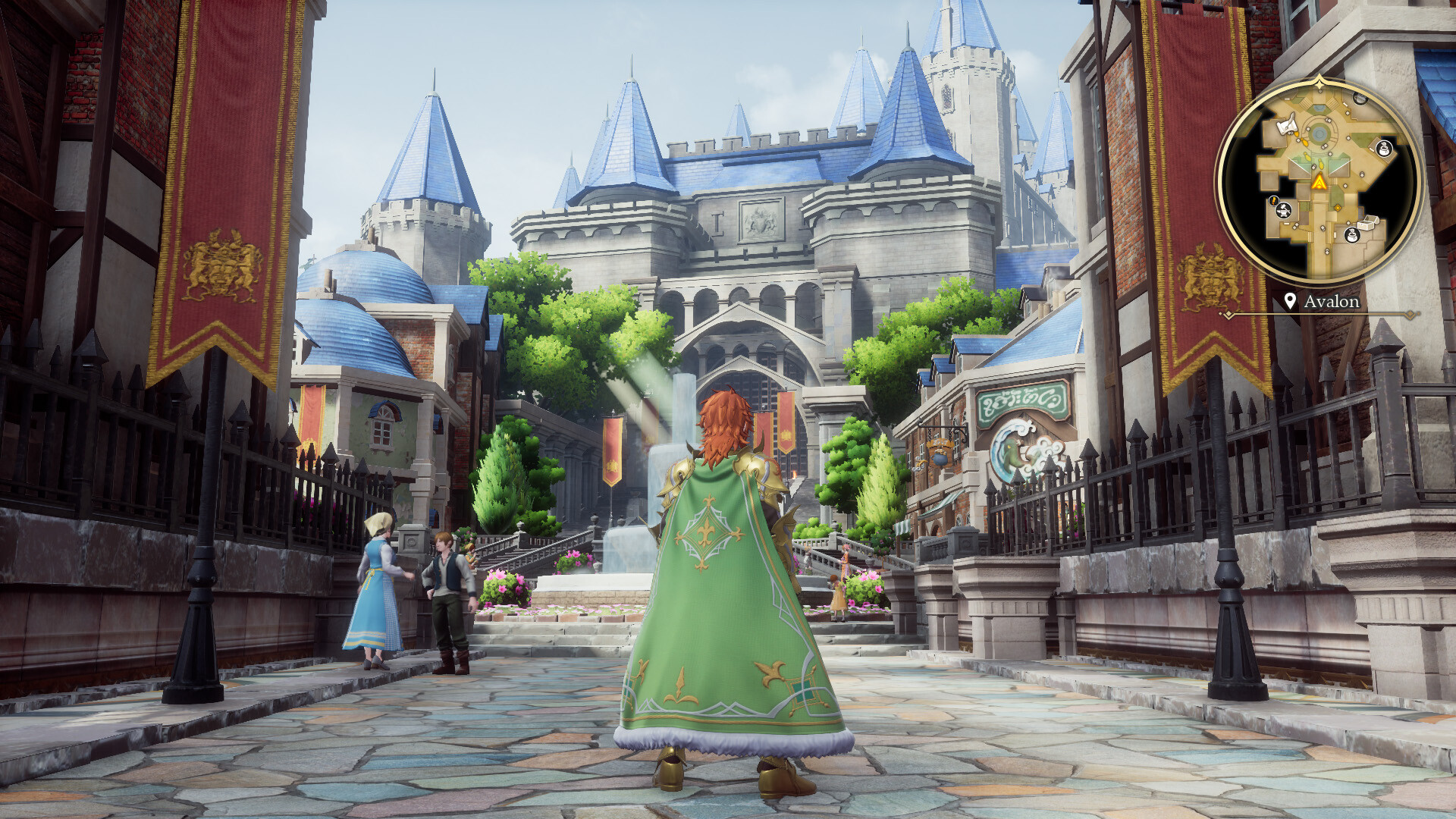 A traveler approaches the gates of Avalon.