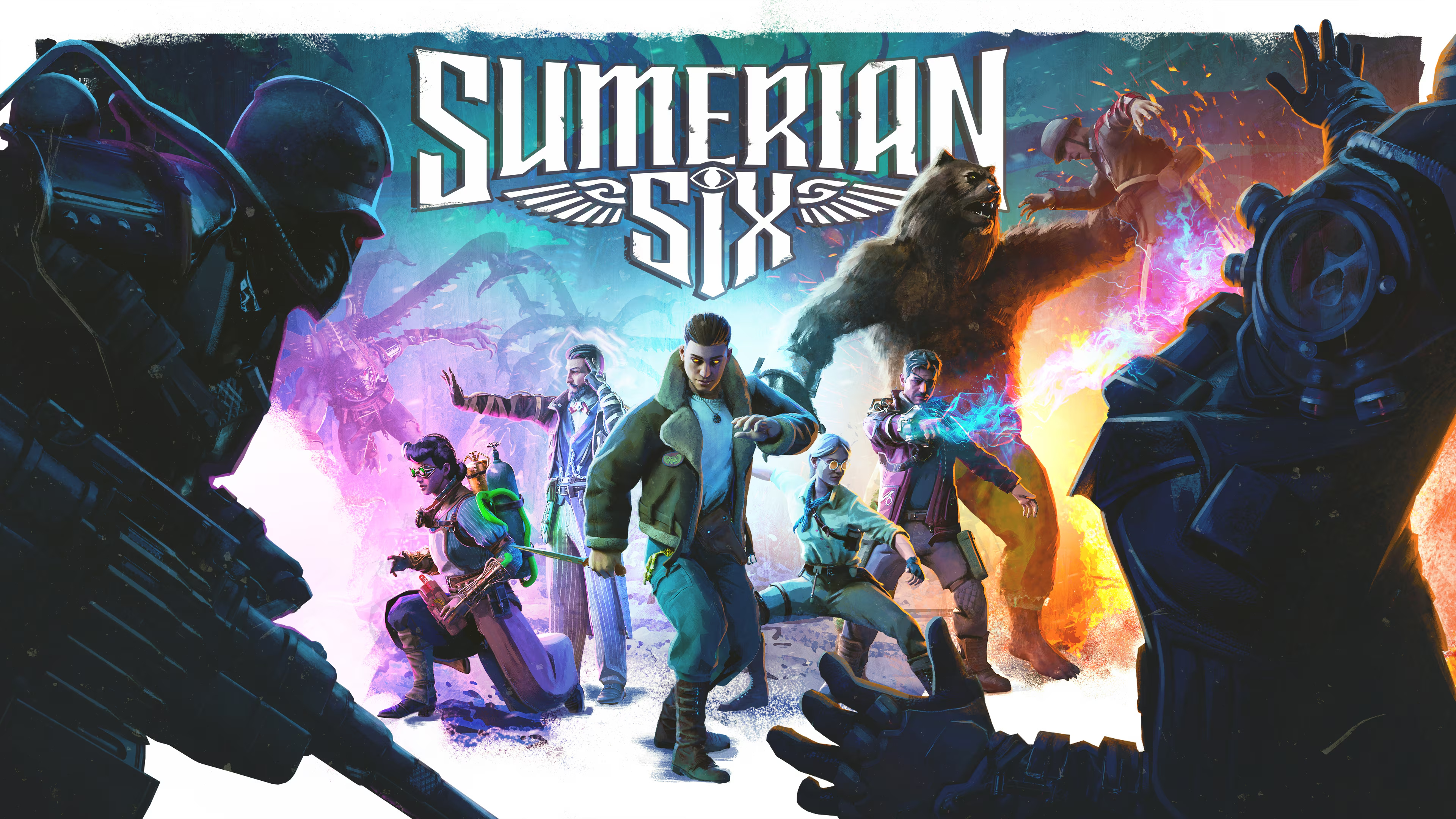 The Enigma Squad appears in official Sumerian Six key art.