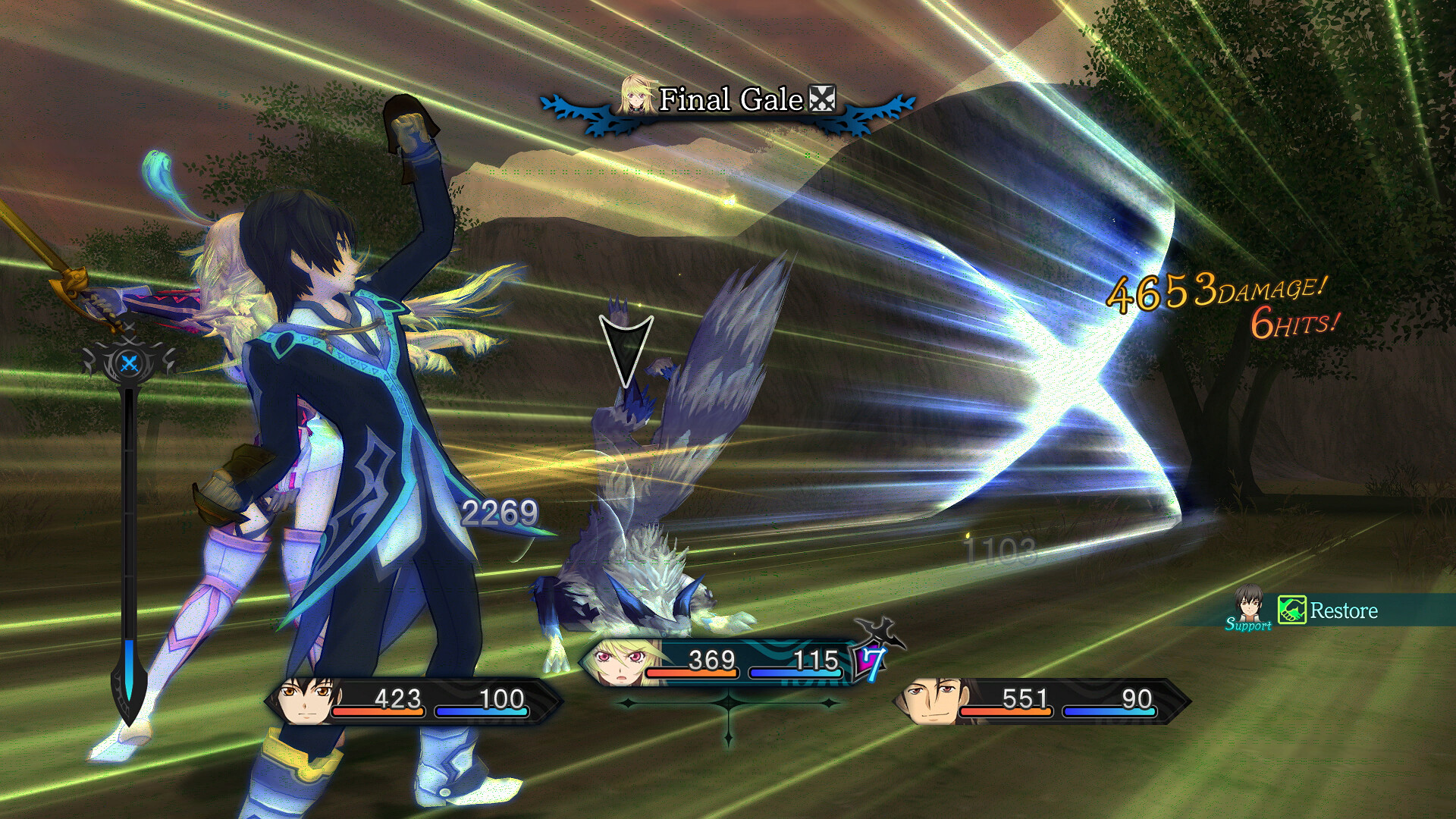 Jude attacks an enemy during a linked battle.