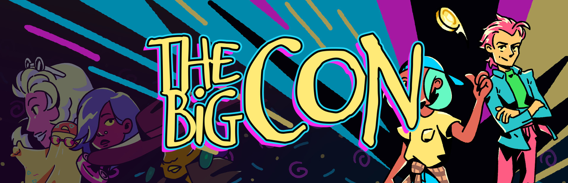 Official Steam library artwork places The Big Con title beside Ali and Ted.
