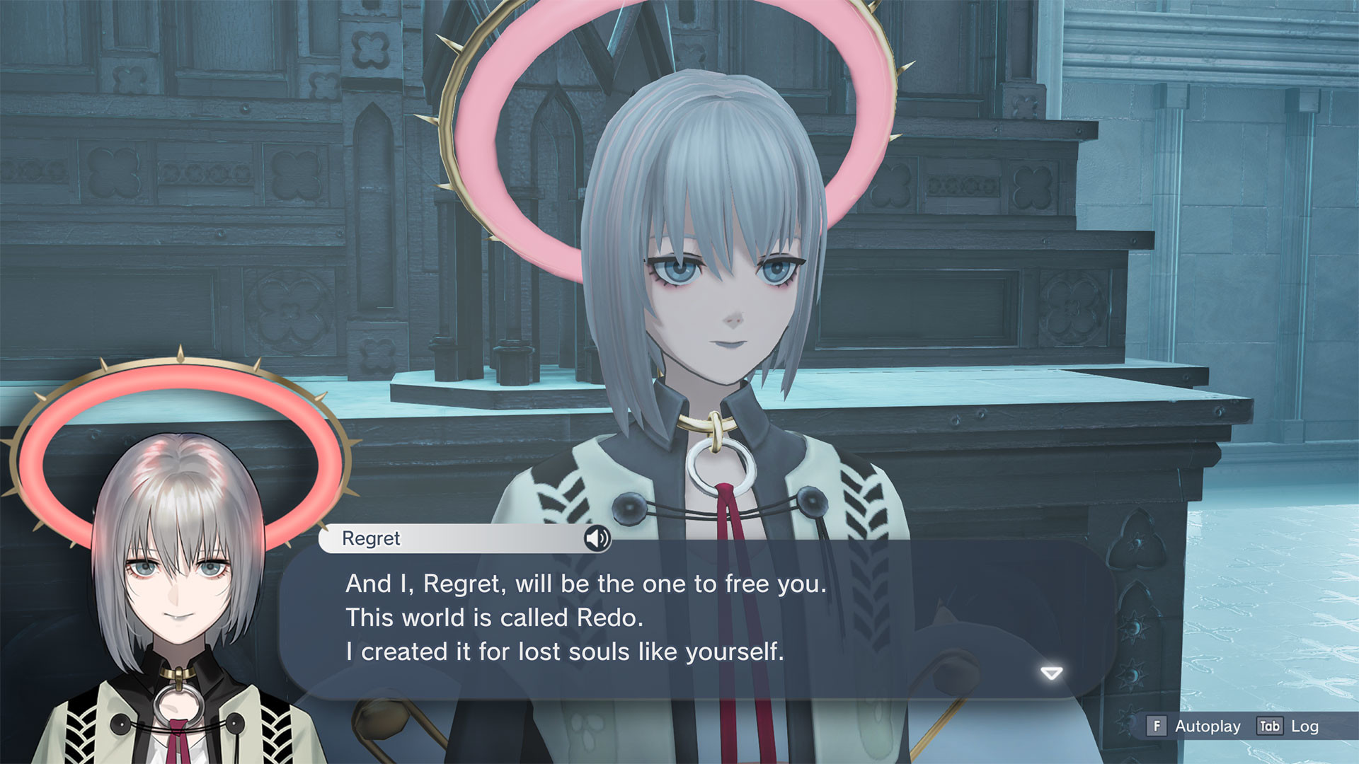 Regret appears during a dialogue scene.