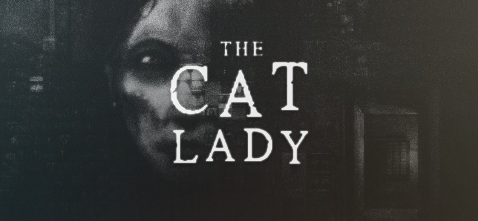 The Cat Lady title appears over a close-up of Susan Ashworth in dark, monochrome artwork.