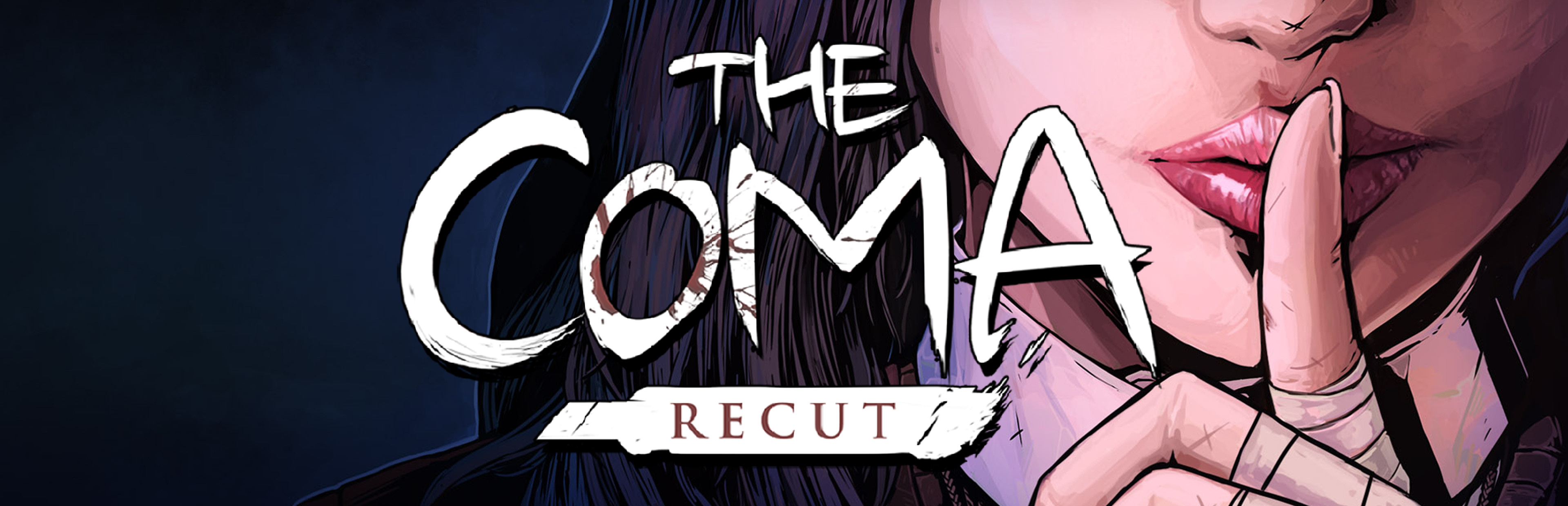 Official Steam library artwork shows a face giving a warning gesture behind The Coma: Recut title.