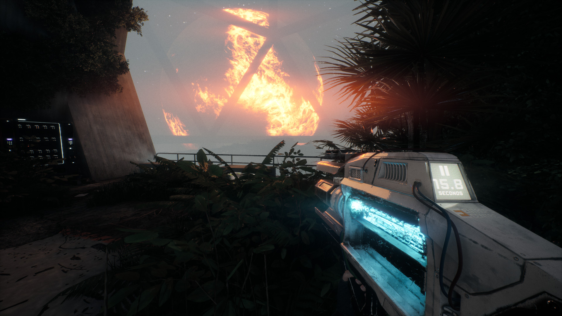 The station opens onto a view of an Earth in crisis.