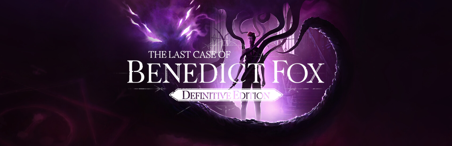 Official Steam library artwork shows Benedict amid purple supernatural forms beneath the Definitive Edition title.