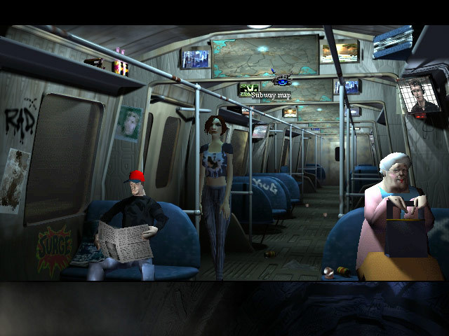 April visits a futuristic subway platform.