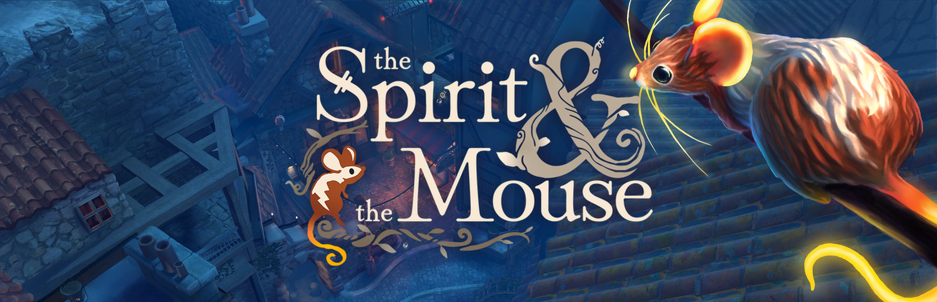 Official Steam library artwork shows Lila and the Spirit and the Mouse title over village rooftops.