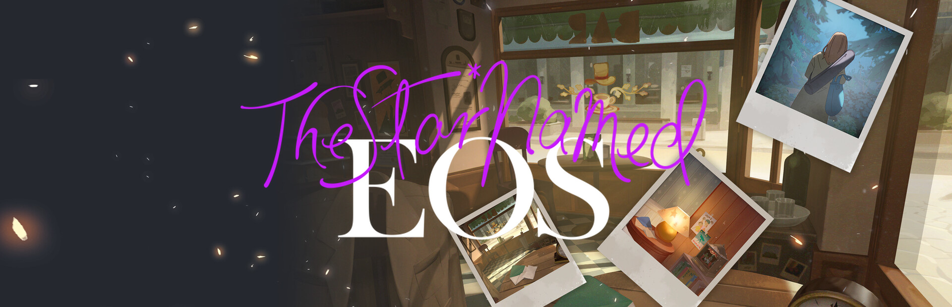 Official Steam library artwork places The Star Named EOS title across a collection of photographs.
