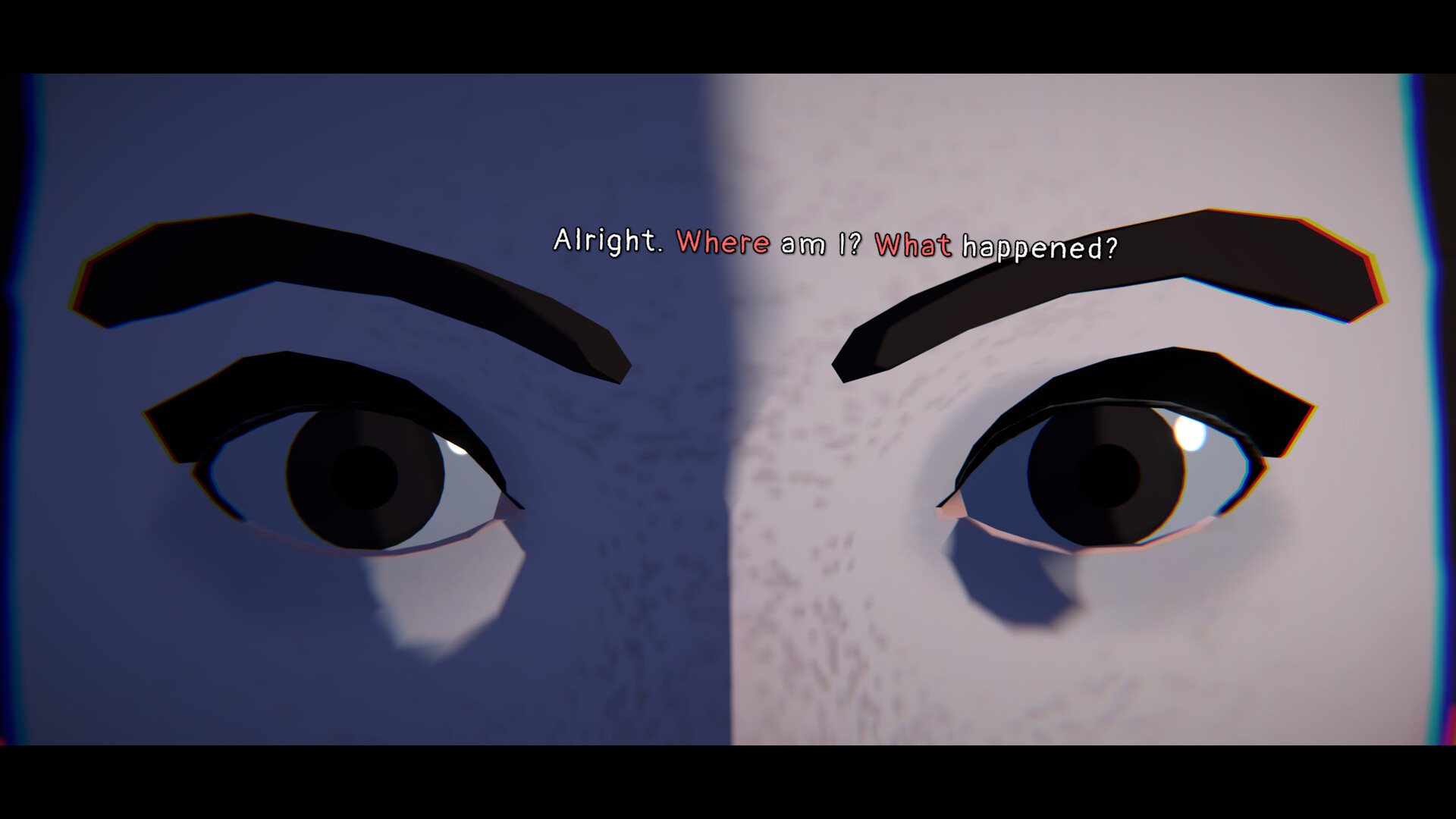 A close view of Junon’s eyes accompanies interrupted thoughts about what happened.