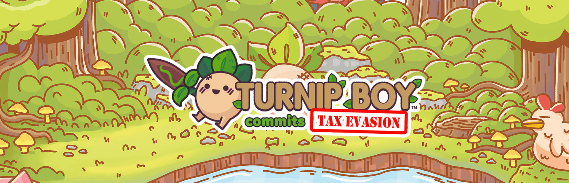 Official Steam library artwork places the Turnip Boy Commits Tax Evasion title beside its vegetable cast.