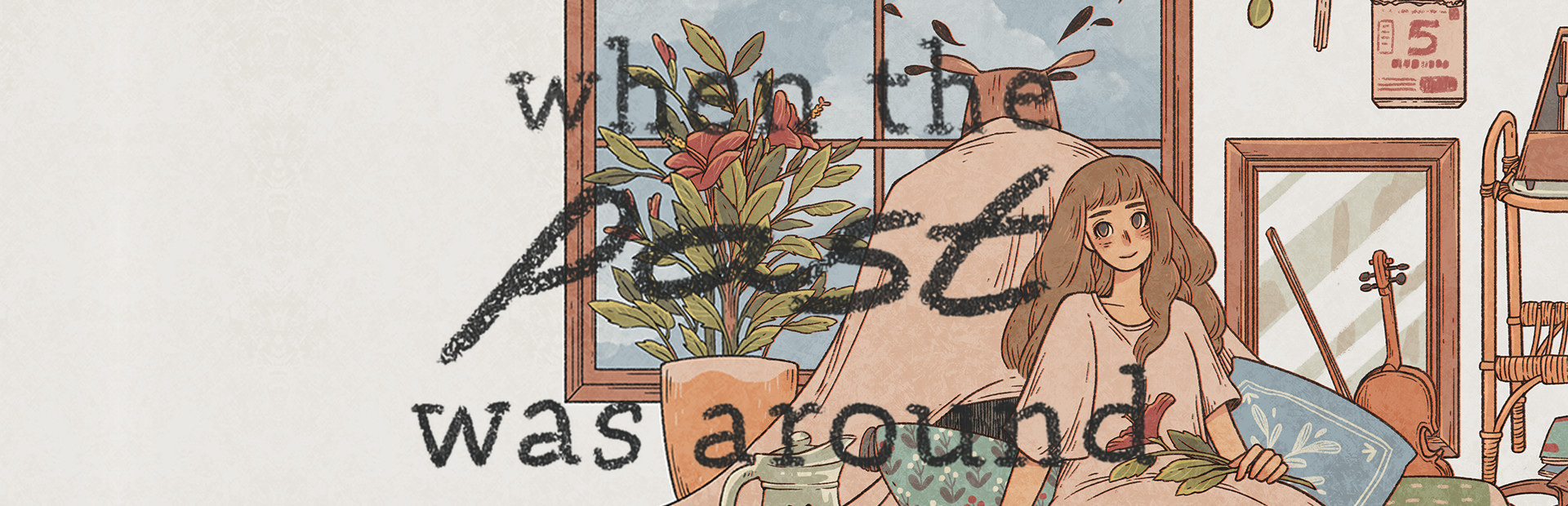 Official Steam library artwork shows the young woman beneath the When The Past Was Around title.