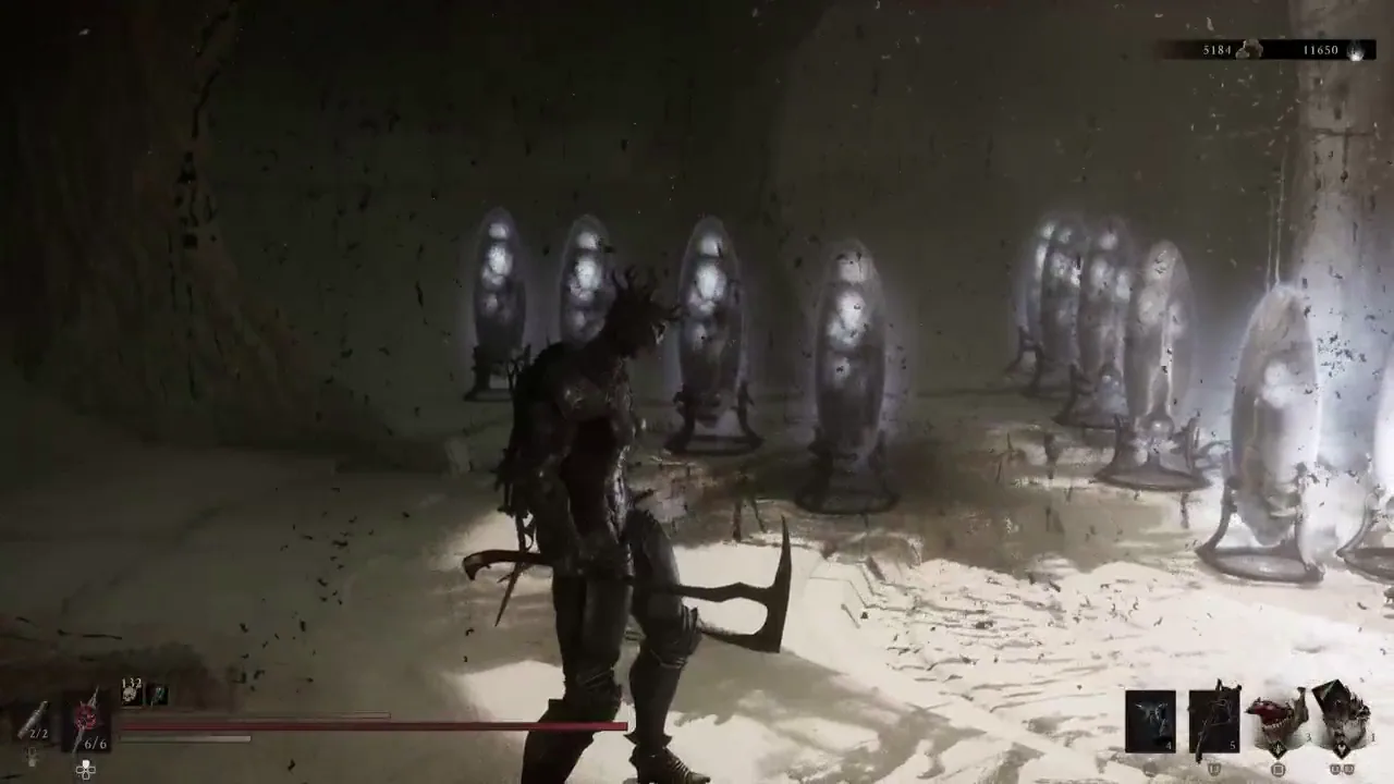 Glowing Ova inside Child's Feeding Grounds before entering the key chamber behind them