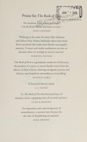 Cover of Book of Dirt by Bram Presser