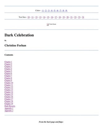 Cover of Dark Celebration by Christine Feehan