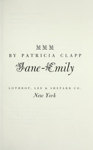 Cover of Jane-Emily by Patricia Clapp