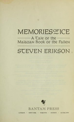 Cover of Memories of Ice by Steven Erikson
