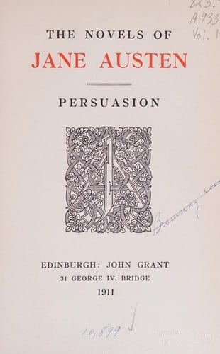 Cover of Persuasion by Jane Austen