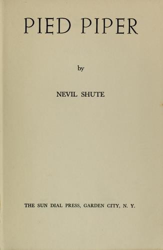 Cover of Pied Piper by Nevil Shute