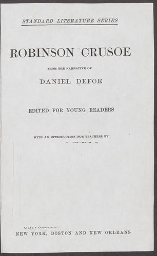 Cover of Robinson Crusoe by Daniel Defoe