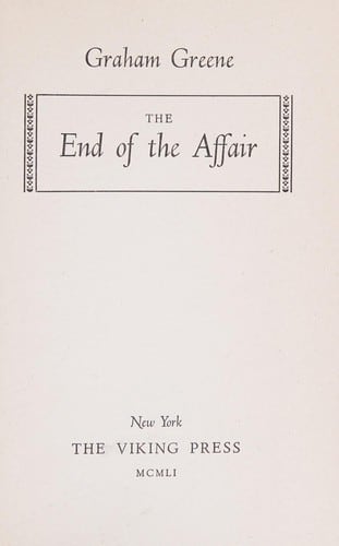 Cover of The End of the Affair by Graham Greene
