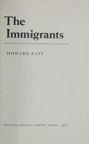 Cover of The Immigrants by Howard Fast