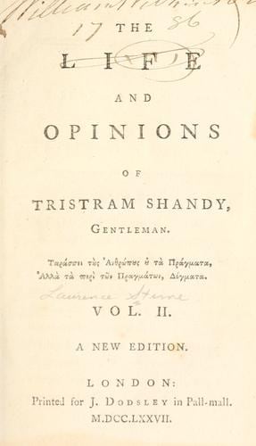 Cover of The Life and Opinions of Tristram Shandy, Gentleman by Laurence Sterne