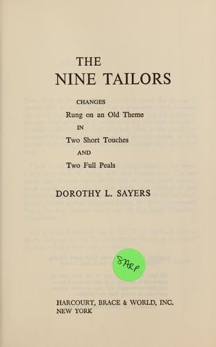 Cover of The Nine Tailors by Dorothy L. Sayers