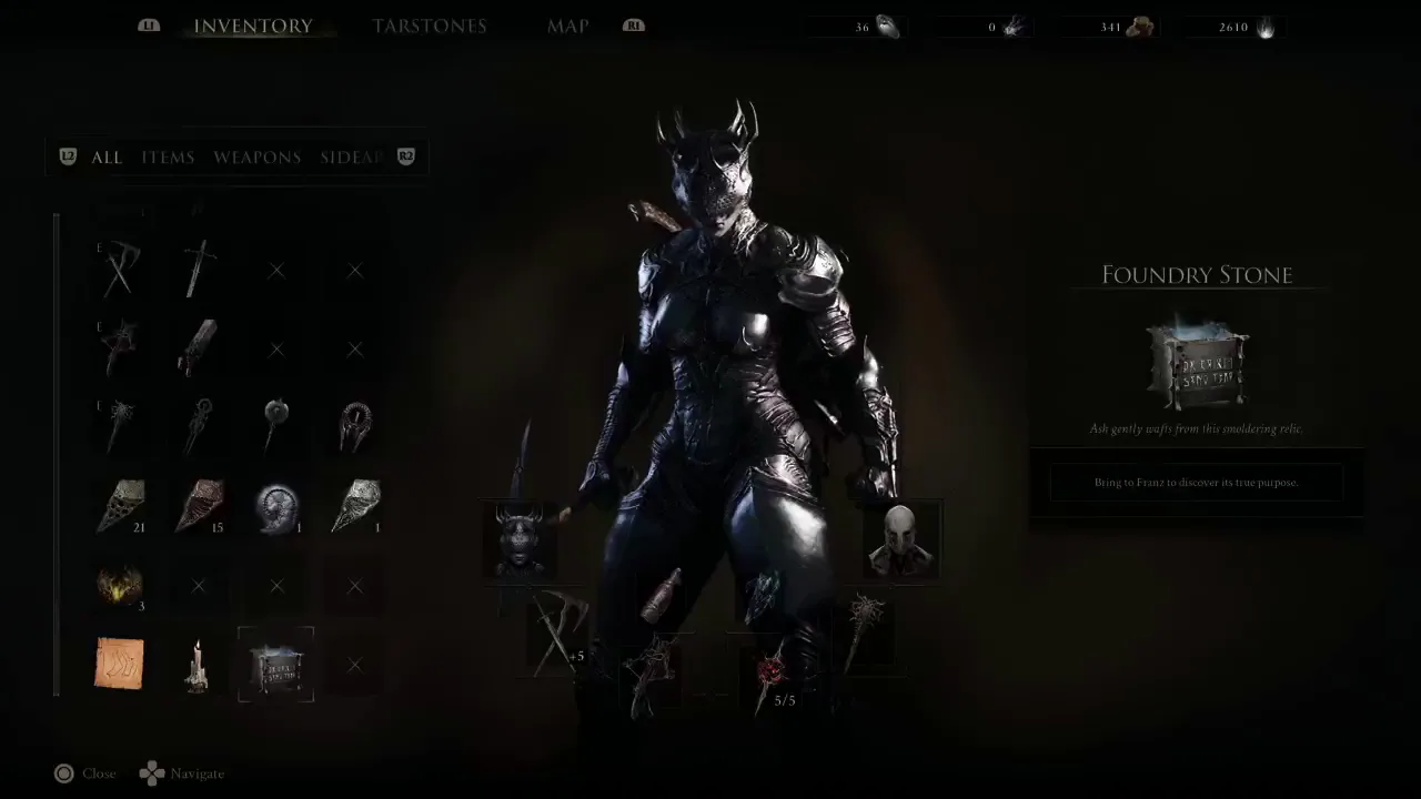 Foundry Stone in the inventory with the instruction to bring it to Franz