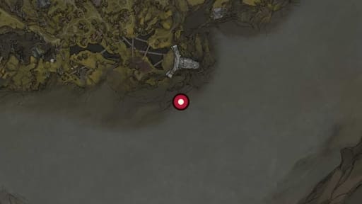 Map position of Revered Dungeon