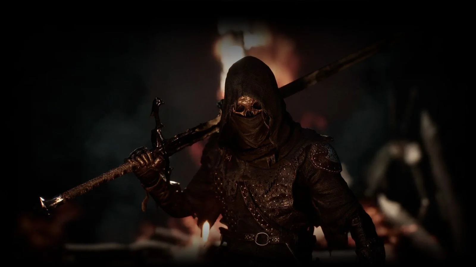 Official Mortal Shell II artwork showing Tiel, a hooded warrior